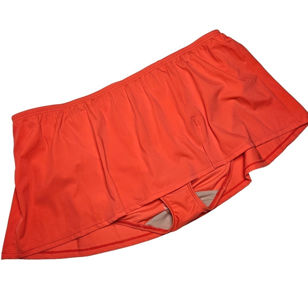 NEW Cacique Skirted‎ Swim Bikini Bottom 18 Plus Orange NWT
